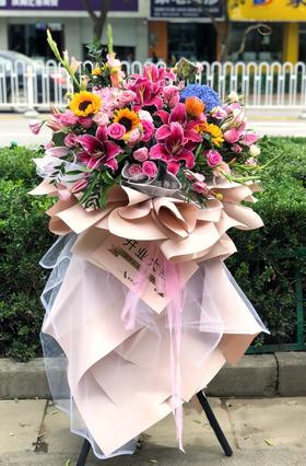 超大圆形开放式开业花篮一对