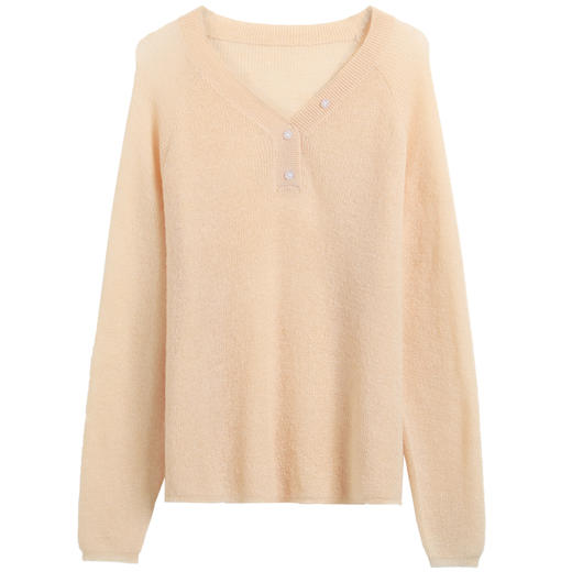 上海旗袍厂PY-20999  纯色百搭圆领套头秋季新款针织衫薄款宽松内搭气质女毛衣 商品图7