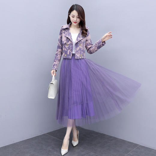 SG-1289秋季新款女气质长袖连衣裙减龄显瘦秋装洋气两件套 商品图2