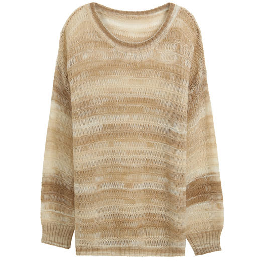 上海旗袍厂PY-20222  秋季新款纯色时尚圆领套头慵懒风毛衣宽松镂空针织衫 商品图9