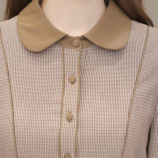 YX-YJ-ZN15时尚显瘦格纹连衣裙气质高端轻熟风洋气A字裙 商品图2