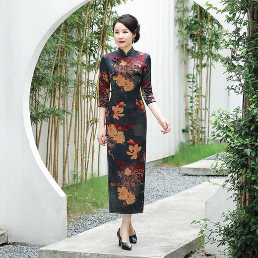 WXG-改良版旗袍秋冬款旗袍显瘦改良版旗袍 商品图3