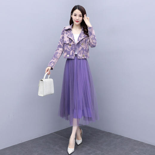 SG-1289秋季新款女气质长袖连衣裙减龄显瘦秋装洋气两件套 商品图3