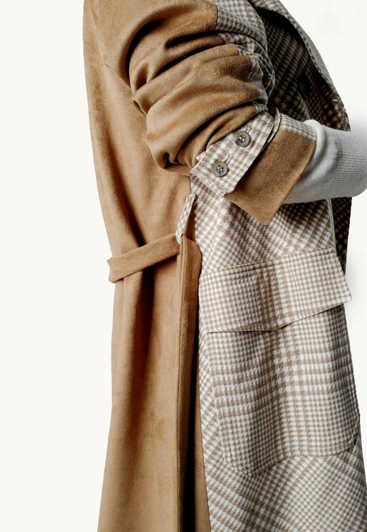 后背撞色系带廓形风衣（附腰带）套装 商品图3