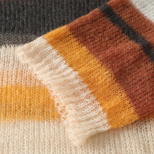 上海旗袍厂PY-30888 秋季新款条纹时尚圆领套头针织衫内搭显瘦潮流气质女毛衣 商品图6