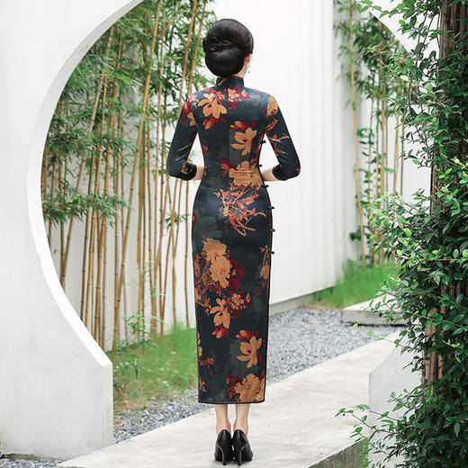 WXG-改良版旗袍秋冬款旗袍显瘦改良版旗袍 商品图2