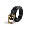 马登工装美式复古双针扣金属植鞣皮腰带西部黑色百搭铜扣裤带男潮 商品缩略图6