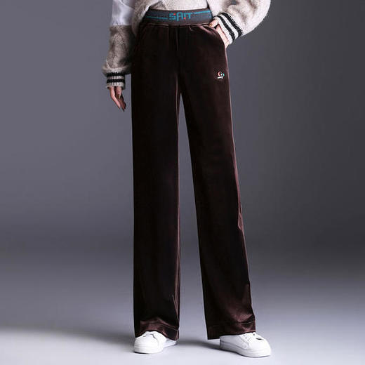 KQ-27086秋季新款高腰气质百搭金丝绒阔腿裤 商品图0