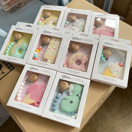 咕哩派婴儿牙胶咬胶宝宝硅胶软安抚磨牙玩具 商品图0