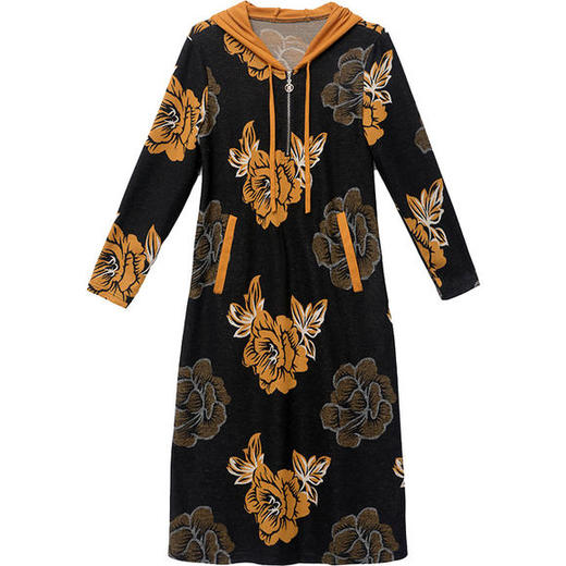 QYM-KED-932F69-Y连帽印花连衣裙 商品图2