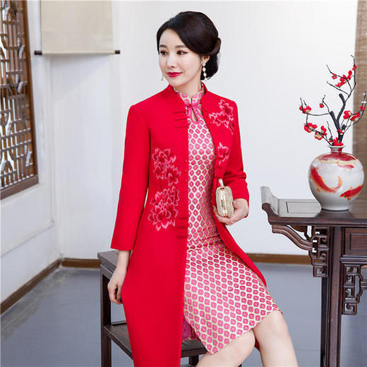 SYK-300873秋冬新款复古时尚加厚旗袍外套 商品图1