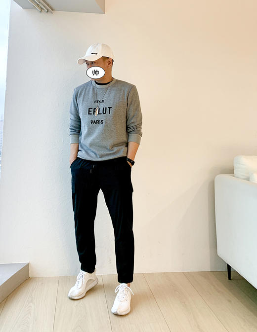 THS 9.21 意大利雅皮灰度 1895paris 重磅双面色织镭射字母卫衣AI527 商品图3