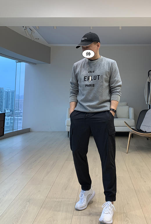 THS 9.21 意大利雅皮灰度 1895paris 重磅双面色织镭射字母卫衣AI527 商品图2