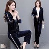 YWE-20Q42T时尚两件套装大码修身气质优雅金丝绒 商品缩略图3