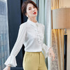 ZY-KY678新款时尚风琴褶灯笼袖雪纺职业衬衫 商品缩略图1