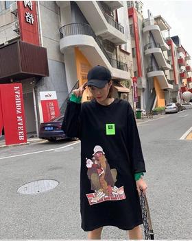 撞色袖口上衣W6599