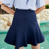 欧芮儿新款学院风蓝色半身裙女高腰显瘦短裙甜美鱼尾裙 商品缩略图0