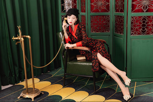 20377 暗夜玫瑰立体刺绣网纱连衣裙 雾境 商品图5