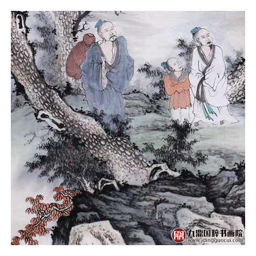 高云鹏《人物作品》68*68cm 人物斗方作品 茶室/客厅挂画 商品图6