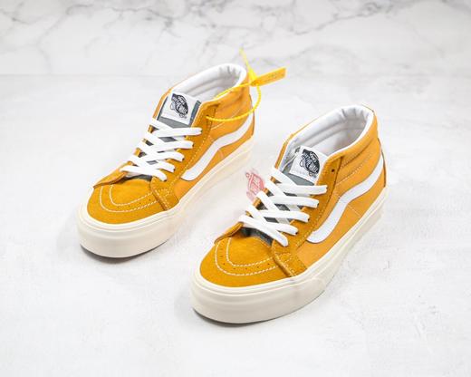 万斯Vans范斯 中帮 灰色鞋舌 王北车同款 酒红色/姜黄色/复古绿色 三色 经典系列SK8-Mid板鞋 王北车同款 商品图4