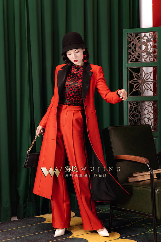 20366 暗夜玫瑰亮面宫格牛津纺大衣 【不配送腰封】 雾境 商品图3