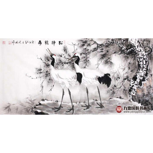 高云鹏《松龄鹤寿》68*138cm 花鸟横幅作品 茶室/卧室挂画 商品图1
