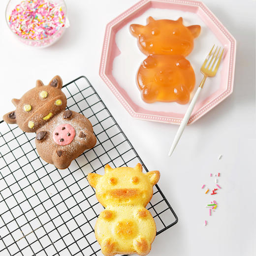 LEKUE乐葵小蛋糕模具家用卡通生肖小牛2寸蒸硅胶烘培工具烘焙磨具 商品图5