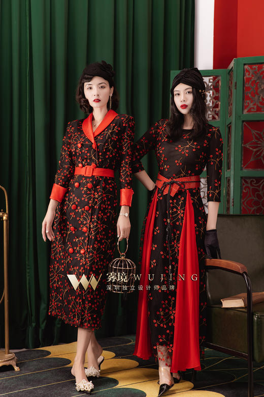 20376 暗夜玫瑰立体刺绣网纱连衣裙 雾境 商品图6