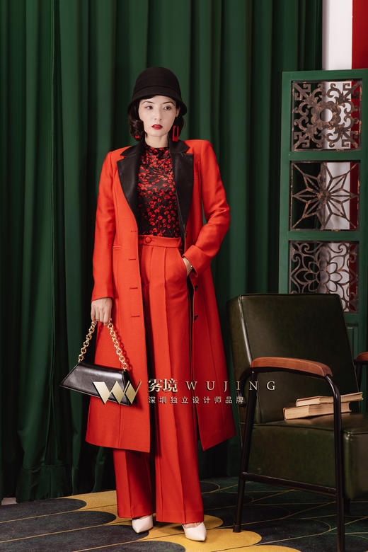 20366 暗夜玫瑰亮面宫格牛津纺大衣 【不配送腰封】 雾境 商品图5