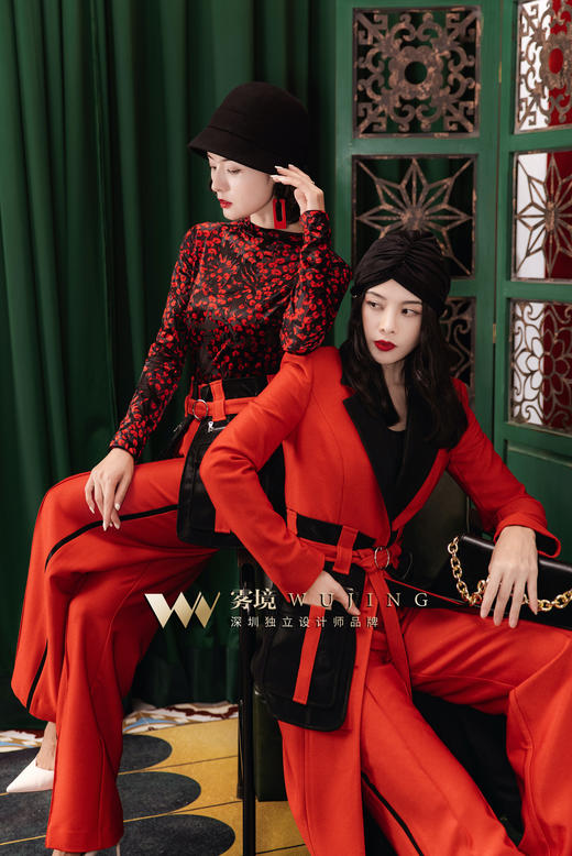 20366 暗夜玫瑰亮面宫格牛津纺大衣 【不配送腰封】 雾境 商品图6