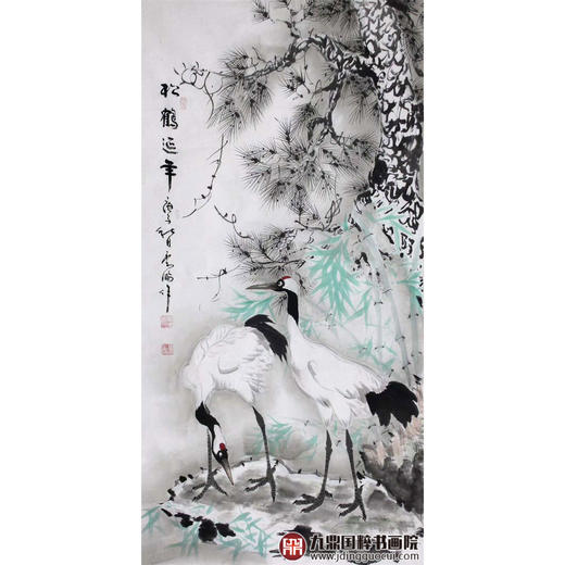 高云鹏《松鹤延年》68*138cm 花鸟竖幅作品 茶室/书房/玄关挂画 商品图1