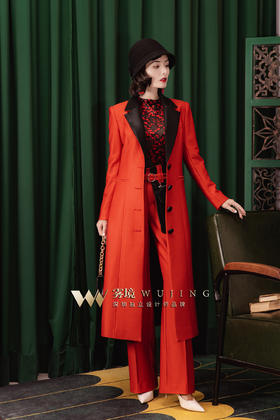 20366 暗夜玫瑰亮面宫格牛津纺大衣 【不配送腰封】 雾境