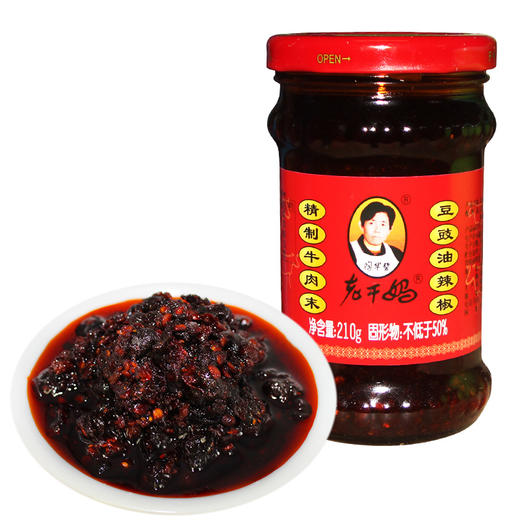 老干妈精制牛肉末豆鼓油辣椒210g*1瓶老干妈豆鼓拌饭拌面酱料 商品图1