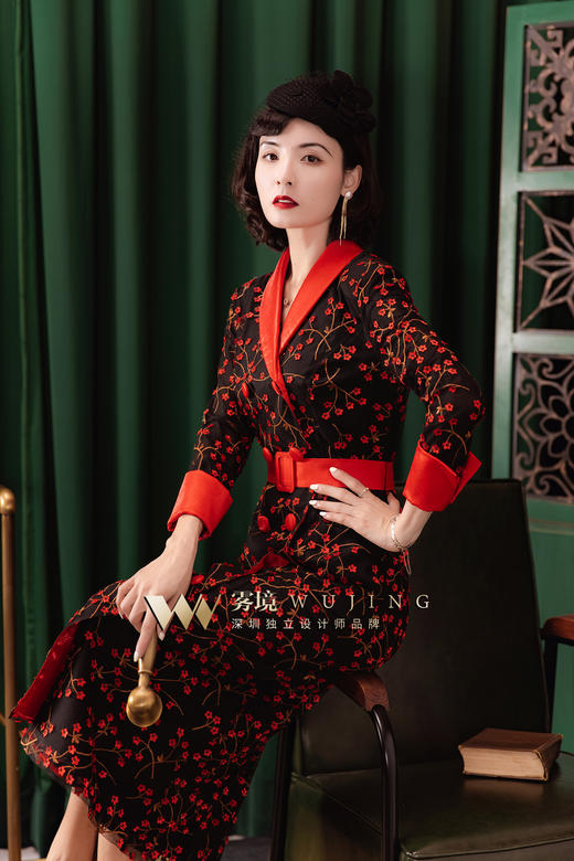 20377 暗夜玫瑰立体刺绣网纱连衣裙 雾境 商品图0