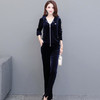 YWE-20Q42T时尚两件套装大码修身气质优雅金丝绒 商品缩略图1