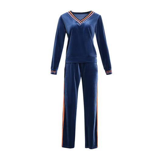 XXJ-A734EHA2032金丝绒运动套装女装秋季新款妈妈装两件套休闲运动服 商品图4