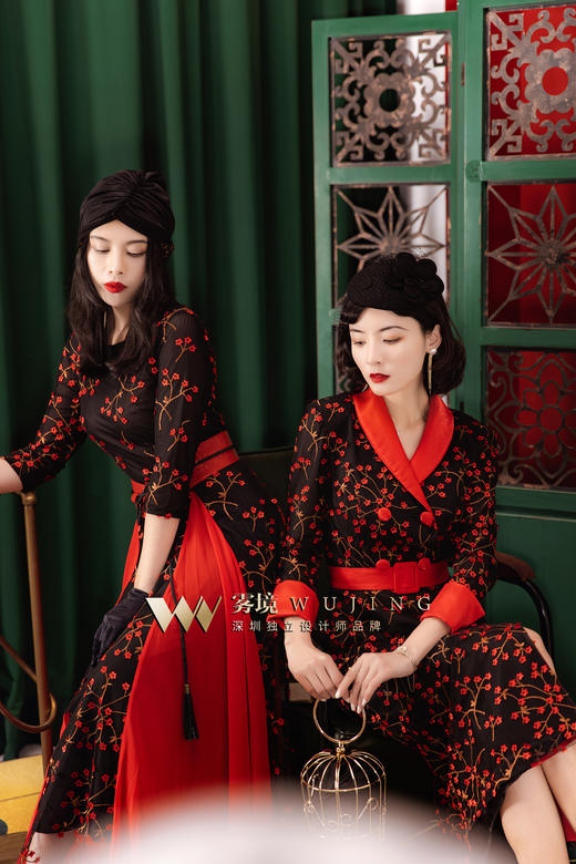 20376 暗夜玫瑰立体刺绣网纱连衣裙 雾境 商品图8