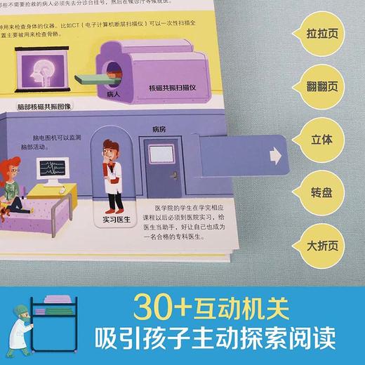 小手忙不停第二辑套装2册 3-6岁 好忙好忙的医院+各种各样的火车趣味科普互动机关翻翻书 商品图3