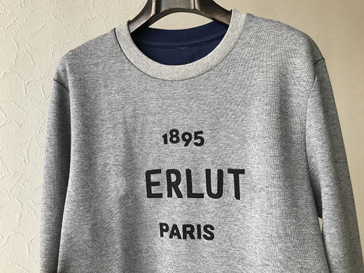 THS 9.21 意大利雅皮灰度 1895paris 重磅双面色织镭射字母卫衣AI527 商品图5