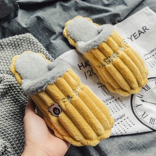 新款棉拖鞋居家保暖防滑耐磨情侣地板拖 商品图4