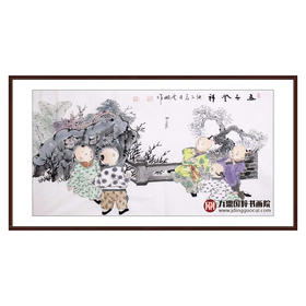 高云鹏《五子登科》68*130cm 人物横幅作品 茶室/客厅挂画