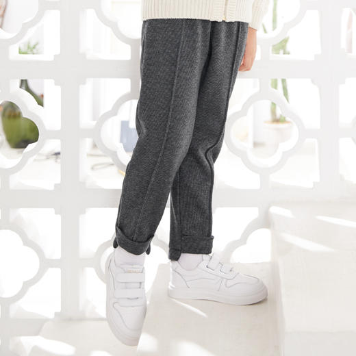 METTE童装女童运动休闲长裤2020秋冬新品中大童加绒保暖针织裤子 商品图3