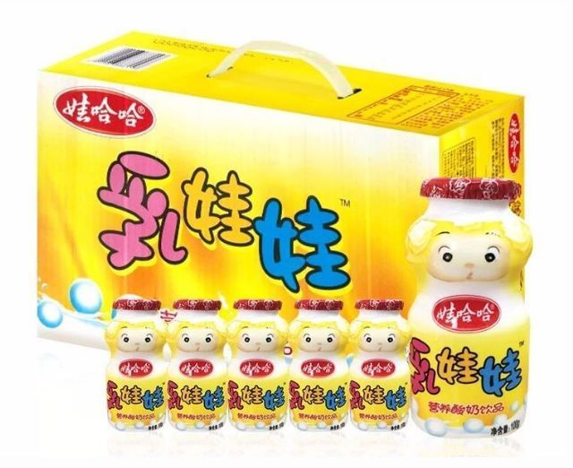 黄色 娃哈哈 乳娃娃营养酸奶乳酸菌饮品 100g*4排*12