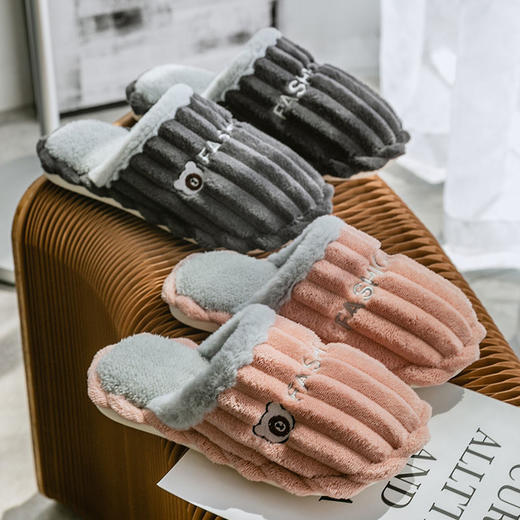 新款棉拖鞋居家保暖防滑耐磨情侣地板拖 商品图1