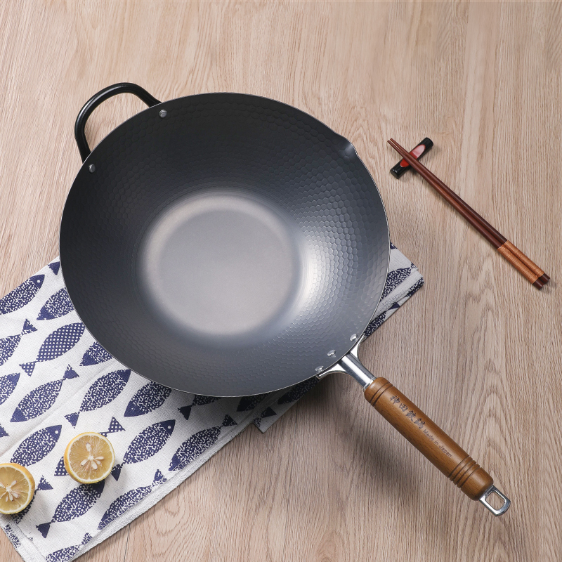 【送锅盖 木铲】日本原装进口 kanda神田铁锅进口铁锅 | 无涂层不粘锅