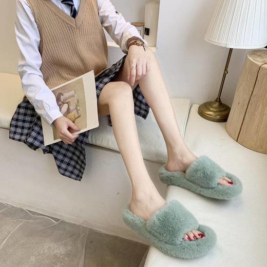 毛毛拖鞋女秋冬网红懒人棉拖鞋 商品图9