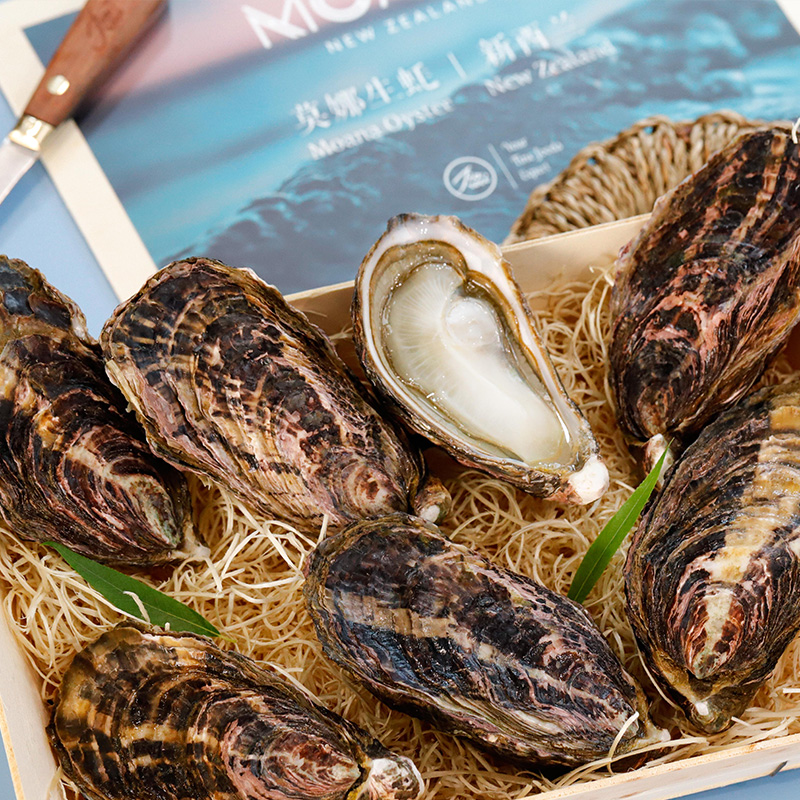 【新西兰蚝】新西兰莫娜生蚝 l级 12枚装原木箱冷链直送 细滑易入口