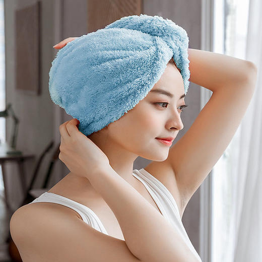 水丝绒玻尿酸干发帽，玻尿酸微胶囊持久释放技术完美融合布料，锁住水分，滋养秀发 商品图2