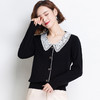 上海旗袍厂PY-92021 秋季新款镂空翻领复古宽松女上衣甜美减龄长袖百搭针织衫 商品缩略图1
