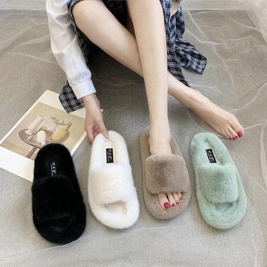 毛毛拖鞋女秋冬网红懒人棉拖鞋 商品图7